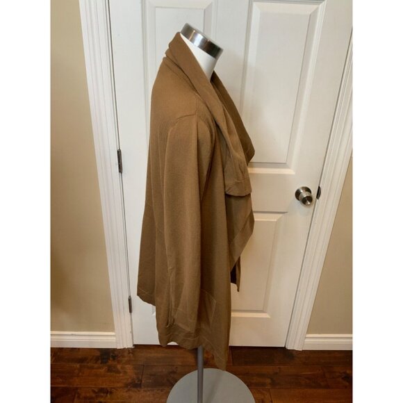 Theory Brown Open Front 3/4 Sleeve Cardigan, Size Small - Picture 2 of 5